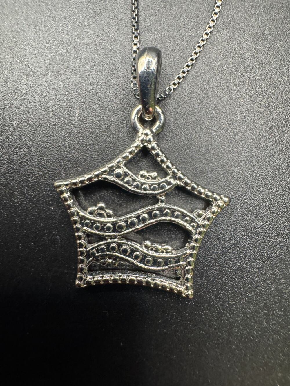 Vintage Sophia Fiori Star Studded Pendant Sterling Silver 925 Chain Necklace